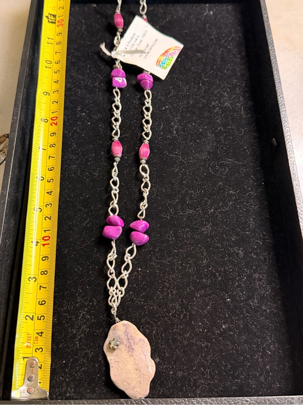 Purple Stone Pendant Necklace - unbranded